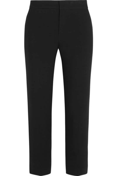 Chloé Iconic Cropped Cady Slim-leg Trousers In Black