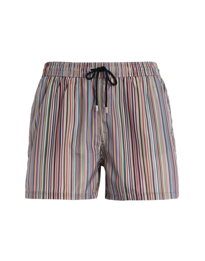 Shop Paul Smith Men Short Multi Man Swim Trunks Red Size Xl Polyester, Recycled Polyester