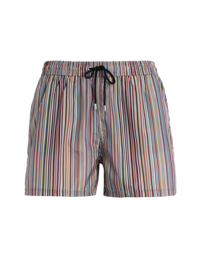 Paul Smith Signature Stripe Swim Shorts In Red