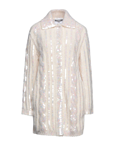 Shop Moschino Woman Overcoat & Trench Coat Ivory Size 10 Acrylic, Alpaca Wool, Wool, Polyamide, Pvc - Pol In White