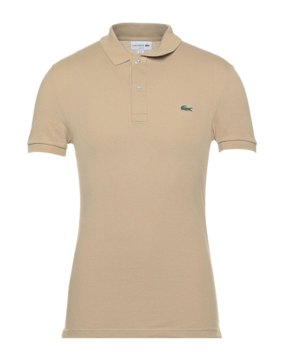 Shop Lacoste Polo Shirts In Beige