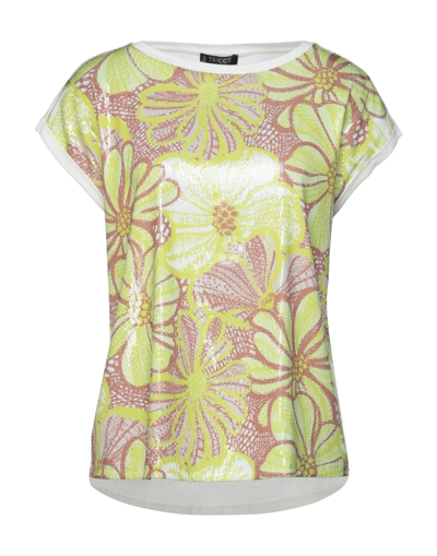 Shop Tricot Chic Woman T-shirt Acid Green Size 10 Cotton, Polyester, Elastane
