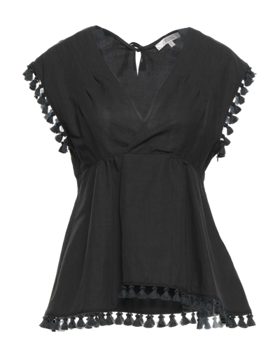Shop Dorothee Schumacher Woman Top Black Size 4 Linen, Lyocell, Cotton, Polyester, Elastane