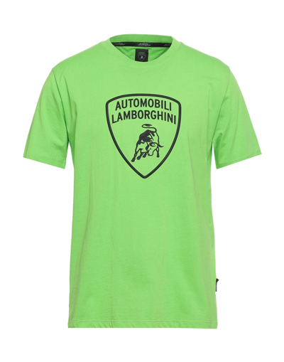 Shop Automobili Lamborghini Man T-shirt Green Size M Cotton
