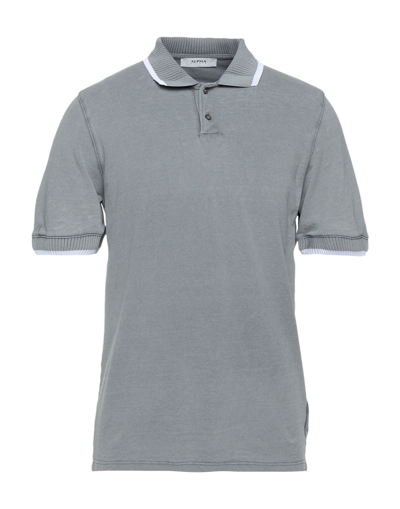 Shop Alpha Studio Man Polo Shirt Grey Size 42 Cotton
