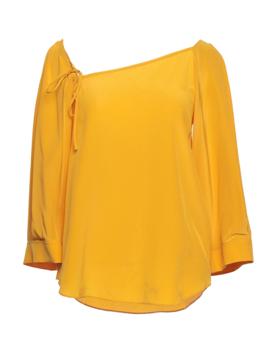 Shop Dorothee Schumacher Woman Top Ocher Size 1 Silk In Yellow