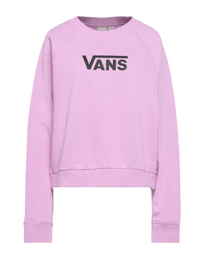 Shop Vans Wm Flying V Ft Boxy Crew Woman Sweatshirt Pink Size Xl Cotton