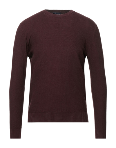 Shop Drumohr Man Sweater Burgundy Size 44 Cotton In Red