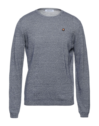 Shop Heritage Man Sweater Midnight Blue Size 46 Linen, Cotton