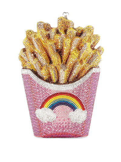 Shop Judith Leiber French Fries Rainbow Fries Handbag In Pink