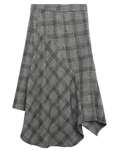 Shop Isabel Marant Woman Midi Skirt Black Size 10 Cotton, Virgin Wool, Polyamide