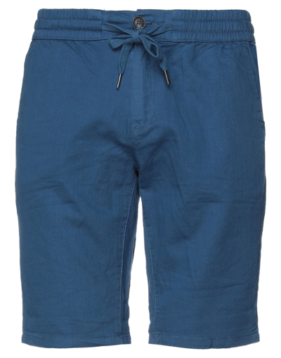 Shop Garcia Man Shorts & Bermuda Shorts Blue Size Xs Cotton, Linen