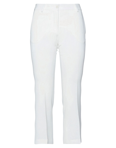 Shop Alberto Biani Woman Cropped Pants White Size 10 Triacetate, Polyester
