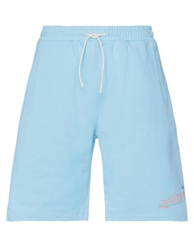 Shop Msgm Shorts & Bermuda Shorts In Sky Blue