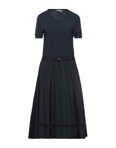 Shop Moncler Midi Dresses In Dark Blue