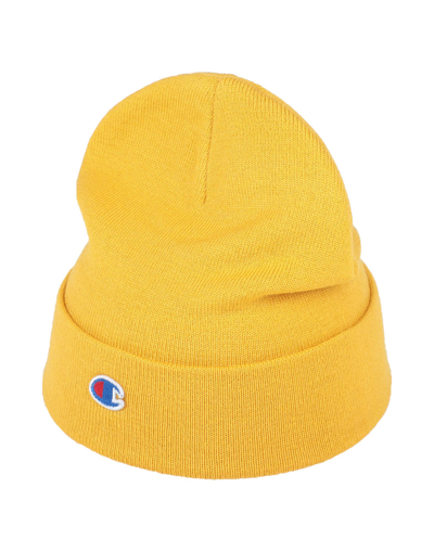 Shop Champion Woman Hat Ocher Size Onesize Acrylic, Wool, Elastane In Yellow