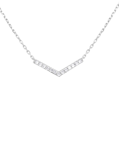 Macy's Diamond Chevron 18" Statement Necklace (1/10 Ct. T.w.) In Sterling Silver In Sterling Silver