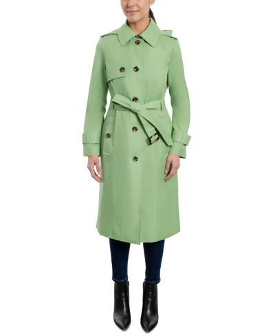 London Fog Women s Hooded Maxi Trench Coat In Wasabi ModeSens