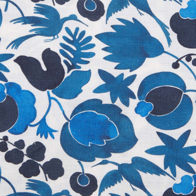 La Doublej Large Napkins Set Of 2 (45x45) In Wildbird Blu Small