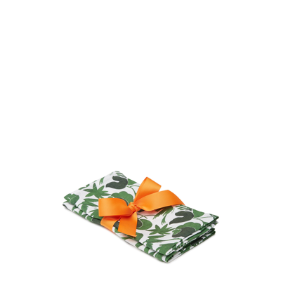 Shop La Doublej Large Napkins Set Of 2 (45x45) In Wildbird Verde Small