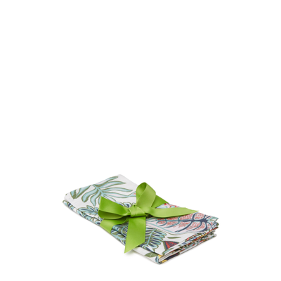 Shop La Doublej Large Napkins Set Of 2 (45x45) In Botanical