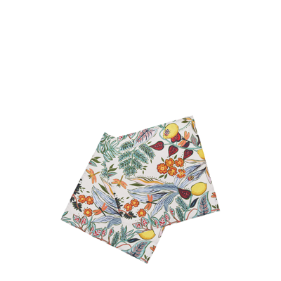 Shop La Doublej Large Napkins Set Of 2 (45x45) In Botanical