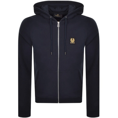 Shop Belstaff Full Zip Hoodie Navy