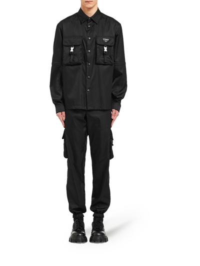 Shop Prada Re-nylon Shirt In Black