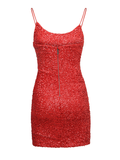 Shop Alice And Olivia Alice + Olivia Paillettes Dress In Red