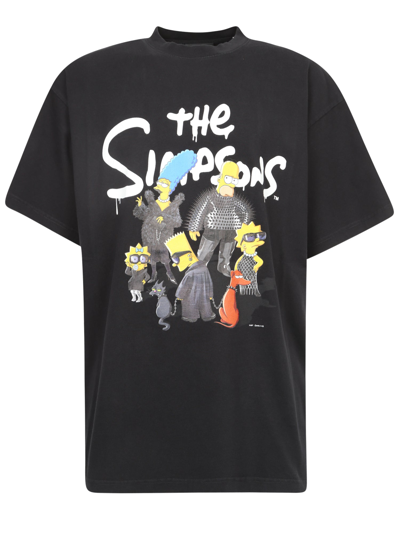Shop Balenciaga The Simpsons-print T-shirt In Black
