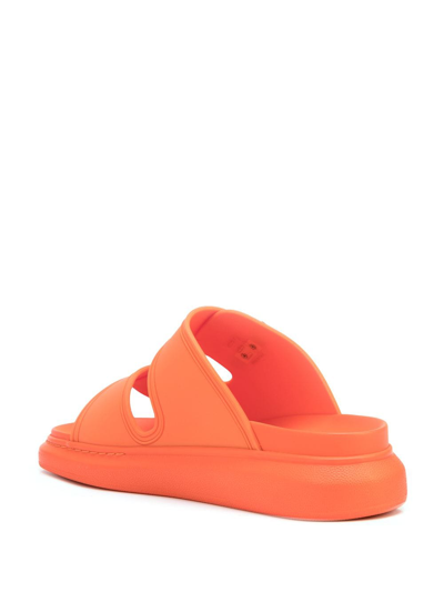 Shop Alexander Mcqueen Hybrid Oversized Slides In Orange