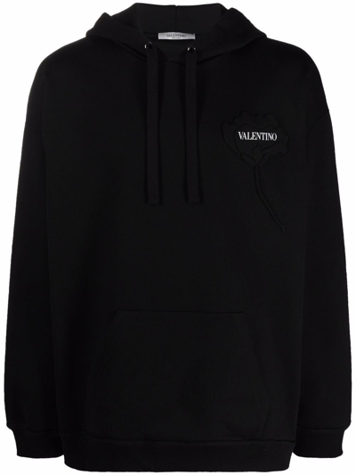 Shop Valentino Sweaters In Nero/fiore Nero/ Bian