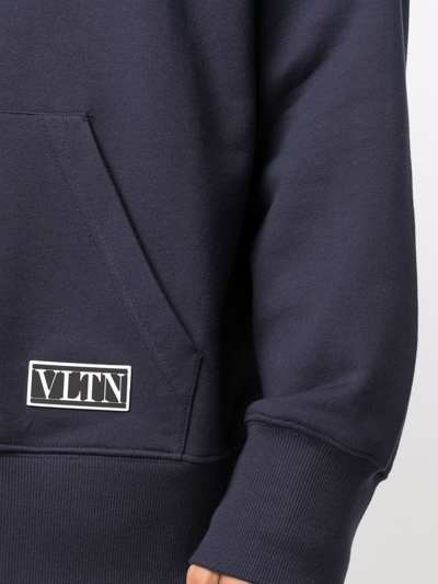 Shop Valentino Sweaters In Navy/tag Bianco-nero