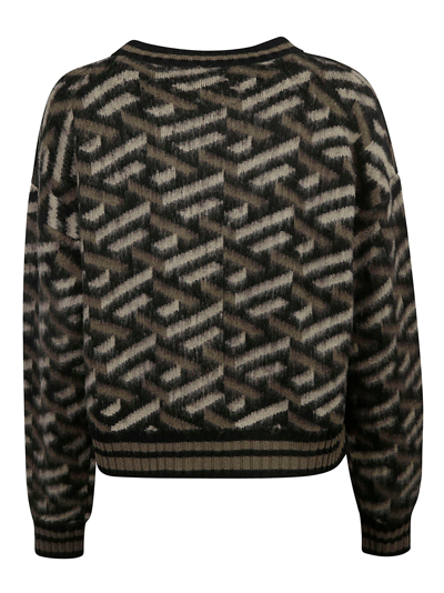 Shop Versace Sweaters In Nero Kaki