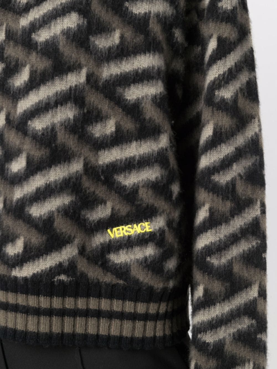Shop Versace Sweaters In Nero Kaki