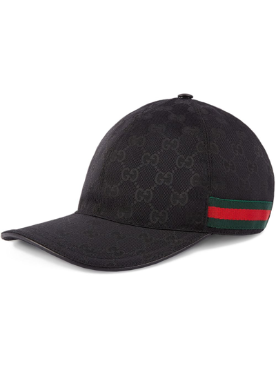 Gucci Original Gg Canvas Baseball Hat With Web In Black | ModeSens