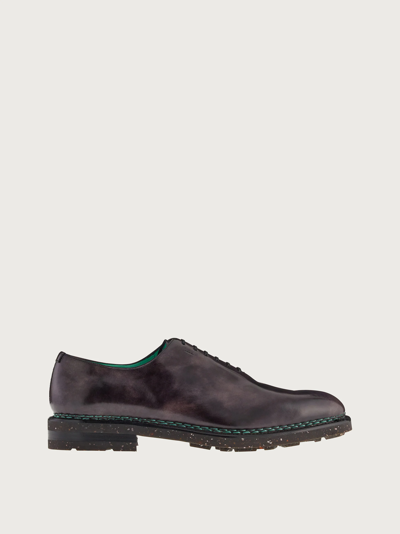 Shop Ferragamo Oxford Shoe In Grey
