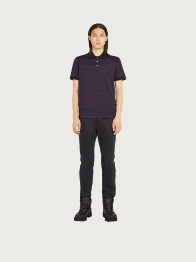 Shop Ferragamo Gancini Short Sleeved Polo In Violet