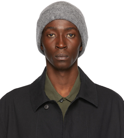 Shop Mhl By Margaret Howell Grey Wool Felted Beanie In Flannel