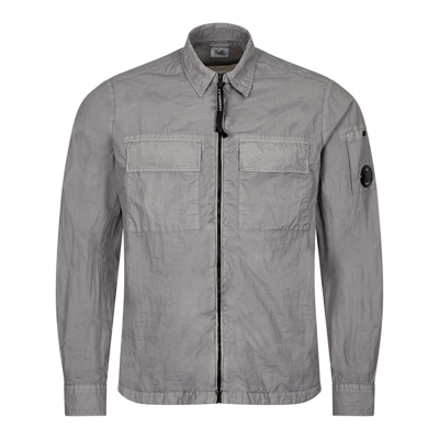 Shop C.p. Company Zipped Shirt Jacket In Grey