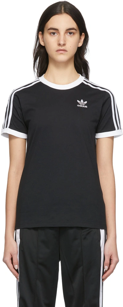 Shop Adidas Originals Black Adicolor 3 Stripes T-shirt