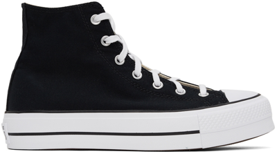 Shop Converse Black & White Chuck Taylor All Star Platform Hi Sneakers In Black/white