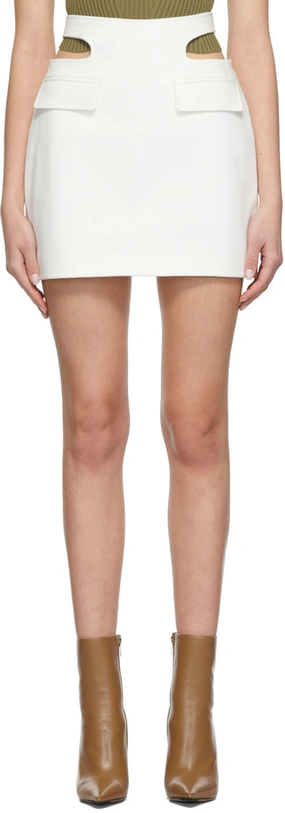 Shop Dion Lee White Y Front Mini Skirt In Ivory