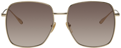 Shop Gucci Gold Square Sunglasses In 003 Gold