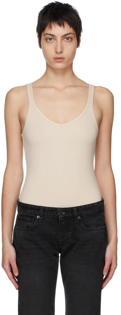 Rag & Bone Off-white Archetype Roxie Bodysuit In Vanilla
