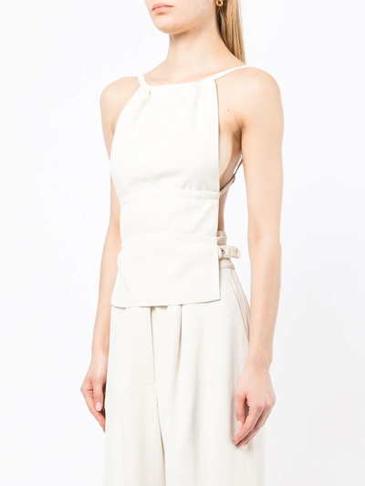 Shop Dion Lee Harness Cut-out Camisole In White