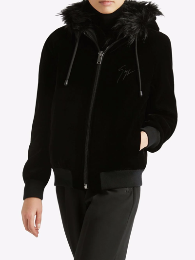Giuseppe Zanotti Tasha Velvet Jacket In Black