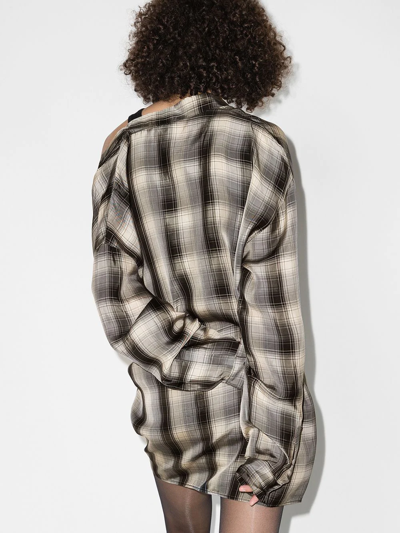 Rta Valery Asymmetric Longline Shirt In Grey
