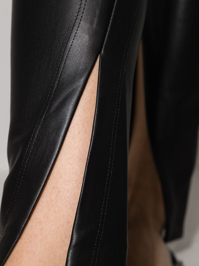 Alix Nyc Carlisle Fau Leather Split Hem Pants In Black