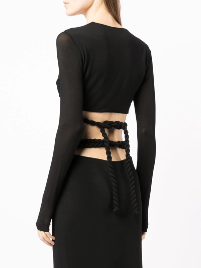 Shop Dion Lee Rope Wrap Top In Black